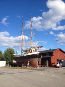 Mastigt hus baksidan